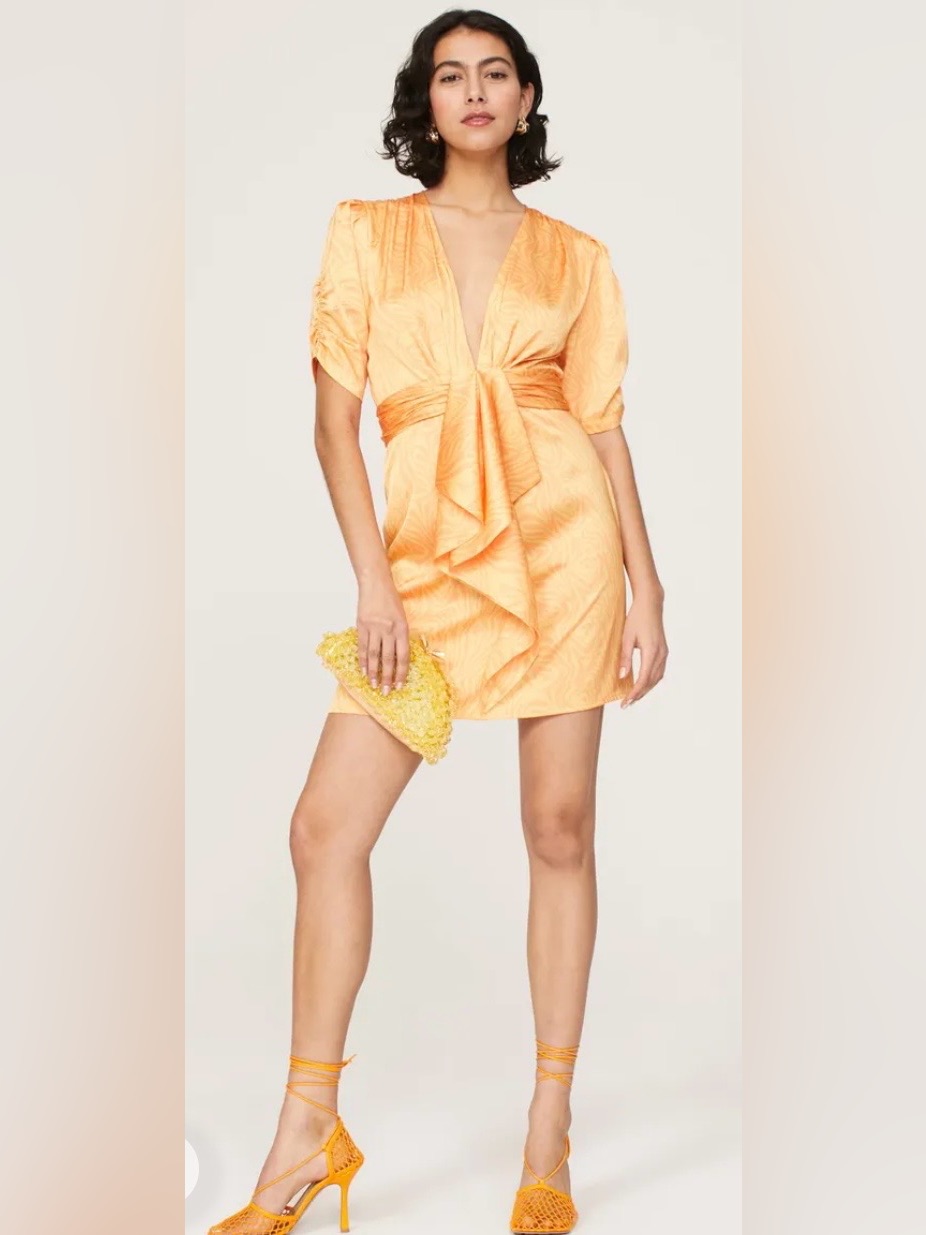 Ronny Kobo Orange Cocktail Dress Size 6
